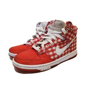 Nike SZ 5 W Dunk High Skinny Red Plaid Picnic Basket SB 344142 611 Santa Xmas